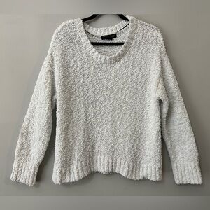 Social Standard by Sanctuary White Fuzzy Popcorn Knit Sweater XXL/EEG Soft
